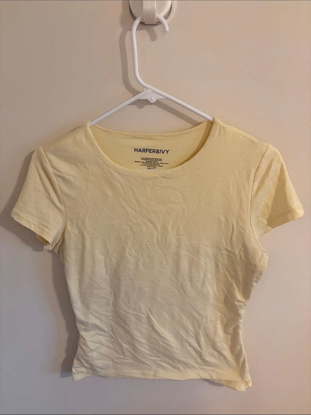 Harper & Ivy Butter Yellow Short Sleeve Crewneck Tee
